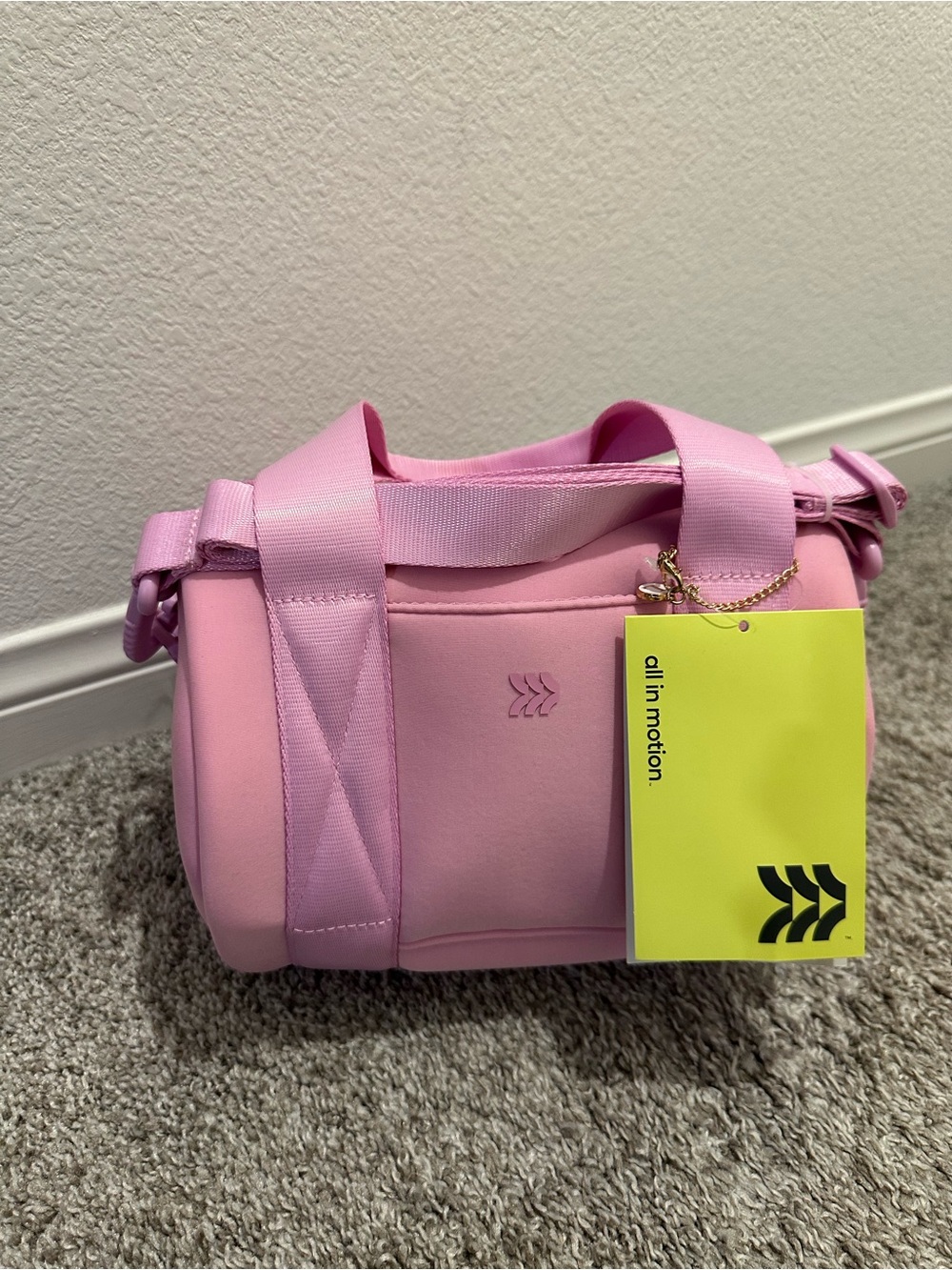 all in motion Pink Mini Duffle Crossbody Bag with Adjustable Strap